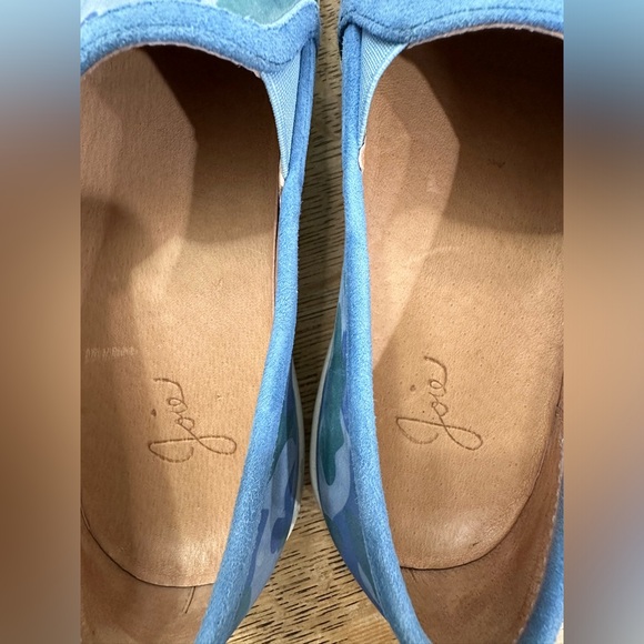 Joie Huxley Camo Suede Leather Skate Slip On Sneaker Blue 37-1/2 size  7-71/2 - Picture 9 of 14